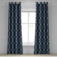 thumbnail image 1 of Ambesonne Deer Grommet Curtain, Retro Hipster Animals, 50" x 96", Slate Blue Tan, 1 of 6