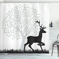 thumbnail image 1 of Ambesonne Deer Hunting Shower Curtain, Gracious Wild Animal, 69"Wx84"L, Charcoal Grey Pale Taupe, 1 of 5