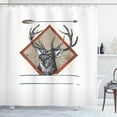 thumbnail image 1 of Ambesonne Deer Hunting Shower Curtain, Hipster Wild Antler, 69"Wx70"L, Burnt Sienna Pale Sepia, 1 of 3
