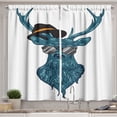 thumbnail image 1 of Ambesonne Deer Kitchen Curtains, Teal Hipster Antler Print, 55"x45", Teal and Black, 1 of 1