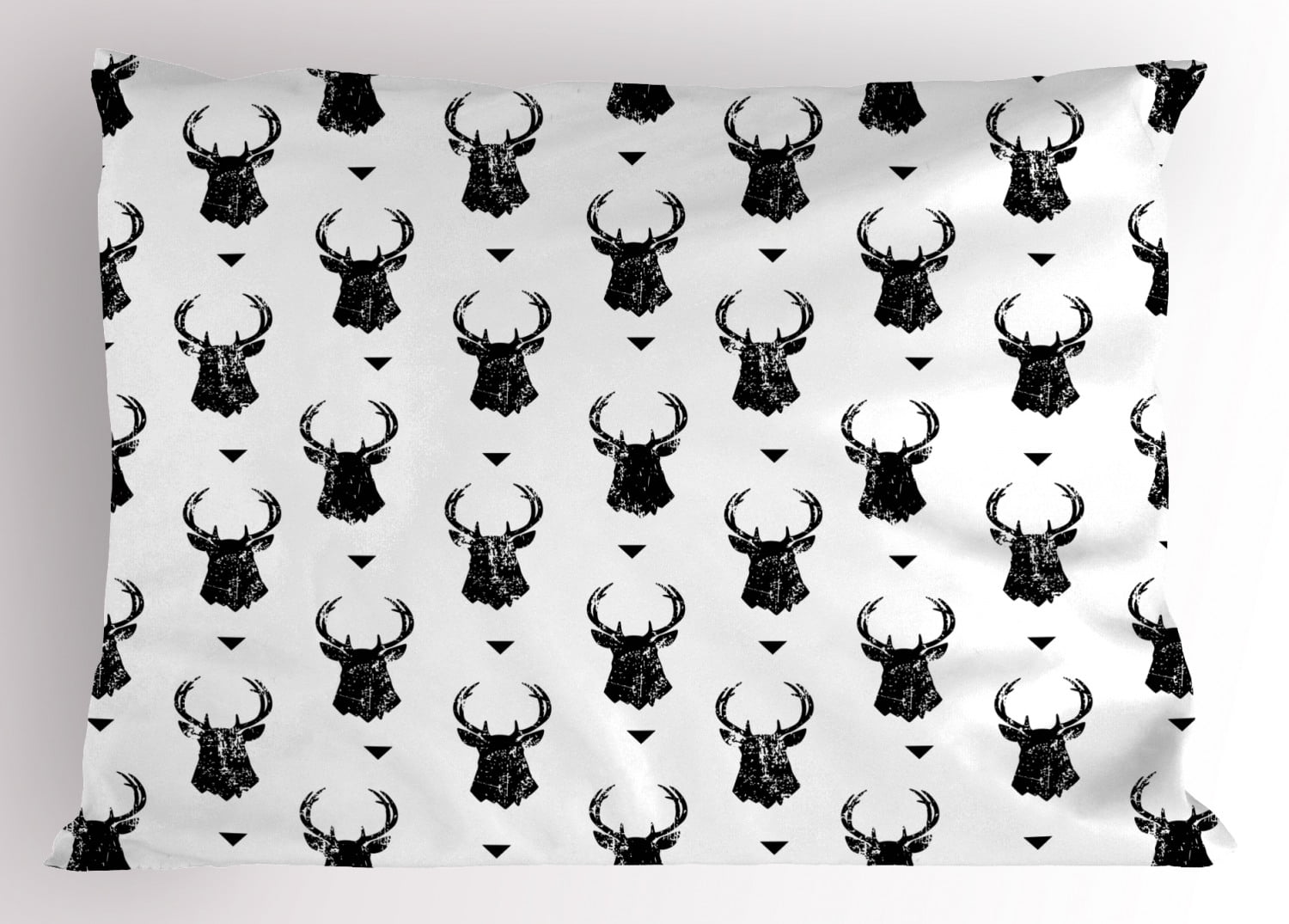 King Black and White Deer Print Polyester Pillow Sham