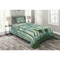 thumbnail image 1 of Ambesonne Deer Quilted Bedspread Set 2 Pcs, Animals in Foggy Forest, Twin Size, Black White Grey, 1 of 3