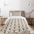thumbnail image 1 of Ambesonne Deer Quilted Bedspread Set 2 Pcs, Ornate Pattern, Twin Size, Multicolor, 1 of 3