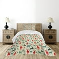thumbnail image 1 of Ambesonne Deer Quilted Bedspread Set 2 Pcs, Wooden Winter Animals, Twin Size, Multicolor, 1 of 6