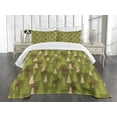 thumbnail image 1 of Ambesonne Deer Quilted Bedspread Set 3 Pcs, Forest Creatures Moose, King Size, Green Tan Brown, 1 of 5