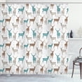 thumbnail image 1 of Ambesonne Deer Shower Curtain, Old Text Animals Christmas, 69"Wx75"L, Turquoise Brown Beige, 1 of 3