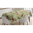 thumbnail image 1 of Ambesonne Deer Tablecloth Rectangular Table Cover, Damask Pattern, 52"x70", Olive Green Pale Green, 1 of 4