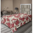thumbnail image 1 of Ambesonne Delicate Roses Flat Bedding Sheet Soft Top Sheet, Pastel Flowers Boho, Twin XL, Dark Coral Cream Cocoa, 1 of 1