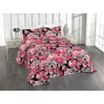 thumbnail image 1 of Ambesonne Delicate Roses Quilted Bedspread Set 3 Pcs, Neutral Floral Scene, King, Pastel Pink Pale Grey, 1 of 4