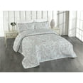 thumbnail image 1 of Ambesonne Delicate Roses Quilted Bedspread Set 3 Pcs, Simple Boho Petals, Twin, Pale Mustard Pale Seafoam, 1 of 4