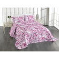 thumbnail image 1 of Ambesonne Delicate Roses Quilted Coverlet 2 Pcs, Art Aquarelle Floral, Twin Size, Pale Lilac Magenta, 1 of 4