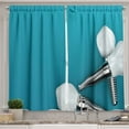 thumbnail image 1 of Ambesonne Dental Kitchen Curtains, Dental Implants Simple Style, 55"x30", Sea Blue White Grey, 1 of 1