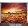 thumbnail image 1 of Ambesonne Desert Curtains 2 Panel Set, Sunset Central Australia, 108" x 63", Orange Yellow Coral, 1 of 3