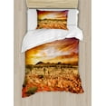 thumbnail image 1 of Ambesonne Desert Duvet Cover Set, Sunset Central Australia, Twin, Orange Yellow Coral, 1 of 3