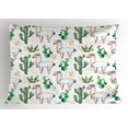 thumbnail image 1 of Ambesonne Desert Pillow Sham, Llama Animal Pattern Cacti, 36" X 20", Multicolor, 1 of 2