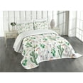 thumbnail image 1 of Ambesonne Desert Quilted Bedspread Set 3 Pcs, Llama Animal Pattern Cacti, King Size, Multicolor, 1 of 3