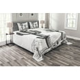 thumbnail image 1 of Ambesonne Desert Quilted Bedspread Set 3 Pcs, Sketchy Mexican View, King Size, Charcoal Grey, 1 of 3