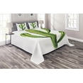 thumbnail image 1 of Ambesonne Desert Quilted Coverlet 3 Pcs, Mexican Cartoon Cactus, Queen Size, Green, 1 of 2