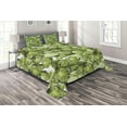 thumbnail image 1 of Ambesonne Desert Quilted Coverlet 3 Pcs, Sun Cactus Landscape, Queen Size, Green, 1 of 2