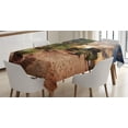 thumbnail image 1 of Ambesonne Desert Tablecloth Rectangular Table Cover, Majestic Sky Palm Trees, 60"x90", Blue Green Pale Brown, 1 of 4