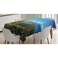 thumbnail image 1 of Ambesonne Desert Tablecloth Rectangular Table Cover, Tucson Countryside Cacti, 52"x70", Green Blue, 1 of 4