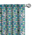 thumbnail image 1 of Ambesonne Dessert 4-Panel Curtains, Delicious Colorful Donuts, 56"x95", Teal and Multicolor, 1 of 1