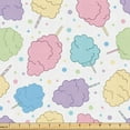 thumbnail image 1 of Ambesonne Dessert Fabric by the Yard Upholstery, Cotton Candies and Circles, 10 Yards, Pale Pink and Sky Blue, 1 of 1