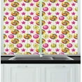 thumbnail image 1 of Ambesonne Dessert Kitchen Curtains, Yummy Candy Lollipop, 55"x39", Multicolor, 1 of 2