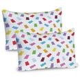 thumbnail image 1 of Ambesonne Dessert Pillow Sham 2 Pack, Vibrant Gummy Bears, 30"x20", Multicolor, 1 of 3