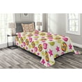 thumbnail image 1 of Ambesonne Dessert Quilted Bedspread Set 2 Pcs, Yummy Candy Lollipop, Twin Size, Multicolor, 1 of 3