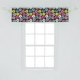 thumbnail image 1 of Ambesonne Dessert Window Valance, Colorful Cartoonish Fun Drawings of Ring Donuts with Different Toppings, Curtain Valance for Kitchen Bedroom Decor with Rod Pocket, 54" X 12", Multicolor, 1 of 3