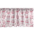 thumbnail image 1 of Ambesonne Dessert Window Valance, Hand Drawn Illustration of Cupcake Variety with Piece of Cakes on Plate, Curtain Valance for Kitchen Bedroom Decor with Rod Pocket, 54" X 18", Hot Pink and White, 1 of 3