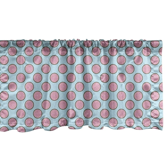 Ambesonne Dessert Window Valance, Yummy Pie Flat Design, 54" X 12", Multicolor