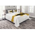 thumbnail image 1 of Ambesonne Detroit Quilted Bedspread Set 3 Pcs, Electric Guitar Music, King Size, Yellow Black, 1 of 3