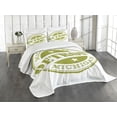 thumbnail image 1 of Ambesonne Detroit Quilted Bedspread Set 3 Pcs, Grunge Retro Stamp, King Size, Olive Green White, 1 of 5