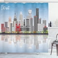 thumbnail image 1 of Ambesonne Detroit Shower Curtain, Cityscape Skyscrapers, 69"Wx70"L, Multicolor, 1 of 3