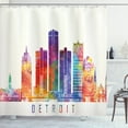 thumbnail image 1 of Ambesonne Detroit Shower Curtain, Vibrant Modern Building, 69"Wx70"L, Multicolor, 1 of 3