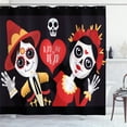 thumbnail image 1 of Ambesonne Dia de los Muertos Shower Curtain, Sugar Skull Art, 69"Wx75"L, Grey Vermilion, 1 of 3