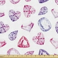 thumbnail image 1 of Ambesonne Diamonds Fabric by the Yard Upholstery, Watercolor Heart Rocks, 2 Yards, Pink Violet Red, 1 of 4