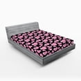 thumbnail image 1 of Ambesonne Diamonds Fitted Sheet 2 Pcs Set, Romatic Heart Shapes, King, Pale Pink Black, 1 of 3