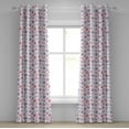 thumbnail image 1 of Ambesonne Diamonds Grommet Curtain, Watercolor Heart Rocks, 50" x 84", Pink Violet Red, 1 of 6