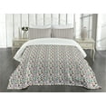 thumbnail image 1 of Ambesonne Diamonds Quilted Bedspread Set 3 Pcs, Geometric Crystals, Queen Size, Multicolor, 1 of 5