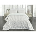 thumbnail image 1 of Ambesonne Diamonds Quilted Bedspread Set 3 Pcs, Hand Drawn Crystals, Queen Size, Black White, 1 of 5