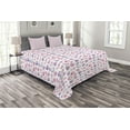 thumbnail image 1 of Ambesonne Diamonds Quilted Bedspread Set 3 Pcs, Watercolor Heart Rocks, Queen Size, Pink Violet Red, 1 of 4