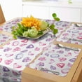 thumbnail image 1 of Ambesonne Diamonds Table Runner & Placemats, Watercolor Heart Rocks, Placemat 4 pcs + Runner 16"x90", Pink Violet Red, 1 of 2
