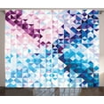 thumbnail image 1 of Ambesonne Digital Curtains 2 Panel Set, Abstract Mosaic Ombre, 108" x 96", Pink Blue and White, 1 of 3