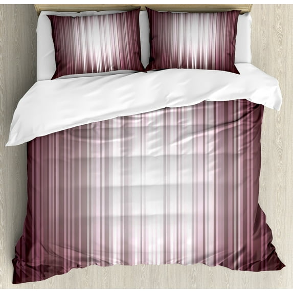 Ambesonne Digital Duvet Cover Set, Futuristic Computer Art, 2-Calking, Plum Mauve Grey