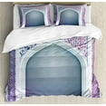 thumbnail image 1 of Ambesonne Digital Duvet Cover Sets, Old Geometric Motifs, 2-King, Mauve Grey, 1 of 7