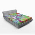 thumbnail image 1 of Ambesonne Digital Fitted Sheet, Abstract Lake Tree, Full Size, Multicolor, 1 of 2
