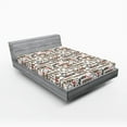 thumbnail image 1 of Ambesonne Digital Fitted Sheet, Coffee Words Cafe Shop, Queen Size, Dark Brown Caramel, 1 of 2